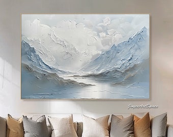 Peinture originale de montagne sur toile paysage peinture à l'huile sur toile peinture originale de texture abstraite art mural art mural texturé moderne