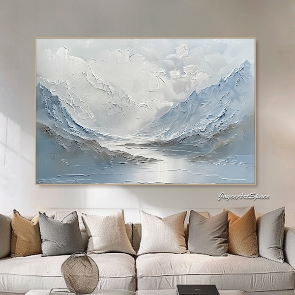 Peinture originale de montagne sur toile paysage peinture à l'huile sur toile peinture originale de texture abstraite art mural art mural texturé moderne