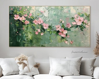 Spring Blossoms Oil Painting on Canvas Abstract Flower Painting Original Textured Oil Painting Living Room Wall Decor  Hand-painted Painting
