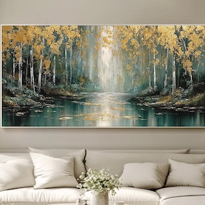 Original Landscape Oil Painting Abstract Forest Wall Art Living Room Wall Art Extra Large Impasto Wall Art Textured Wall Art Nature Wall Art