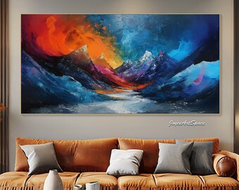 Original Abstract Painting on Canvas Large 3D Textured Wall Art Living Room Wall Art Hand-painted Painting Blue modern wall art Gift For Her