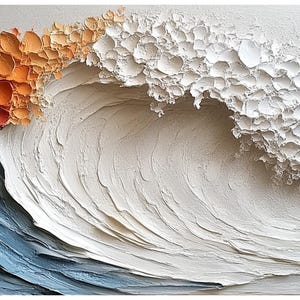 Large Colorful Abstract Wall Art Impasto Ocean Waves Oil Painting Bed ...
