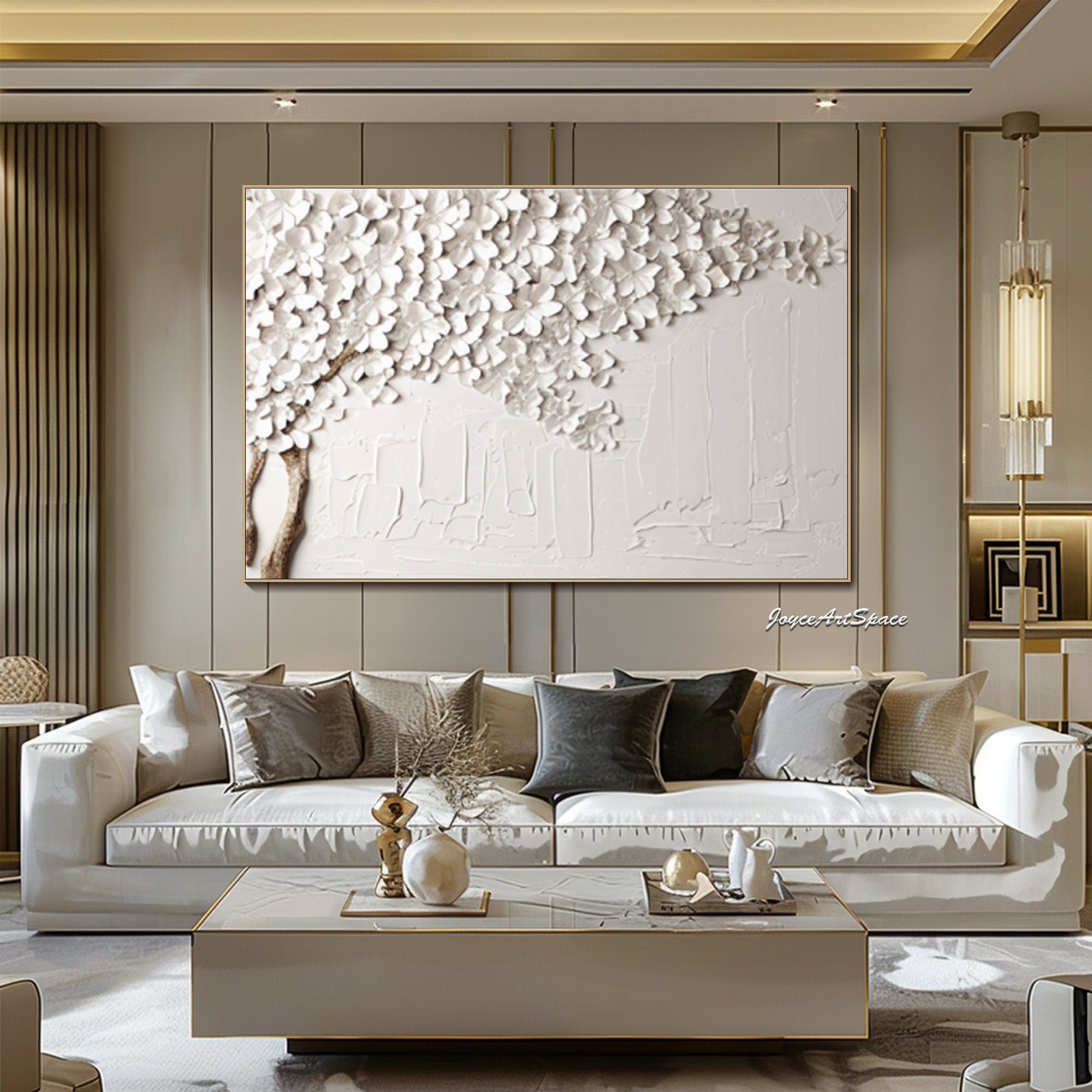 Handgemaltes Ölgemälde Auf Leinwand – Weißes Abstraktes Kunstwerk (100 X 70 Cm, Von Limiyer Art)