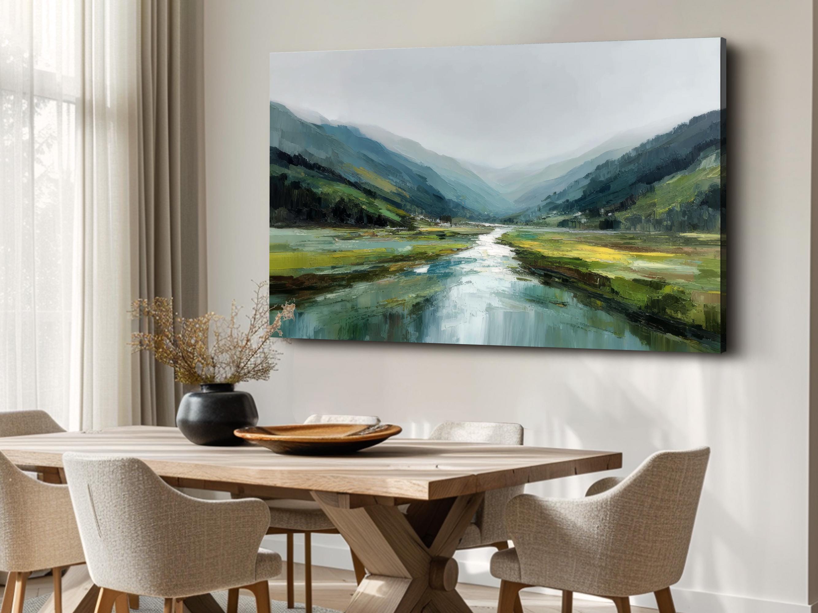 Original Landscape Oil Painting on Canvas Textured Wall Art Oversized ...