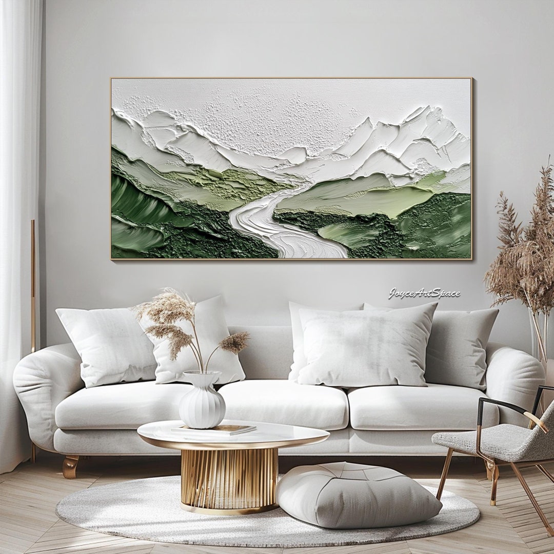 Abstract Mountain Wall Art Oil Painting on Canvas Original Acrylic ...