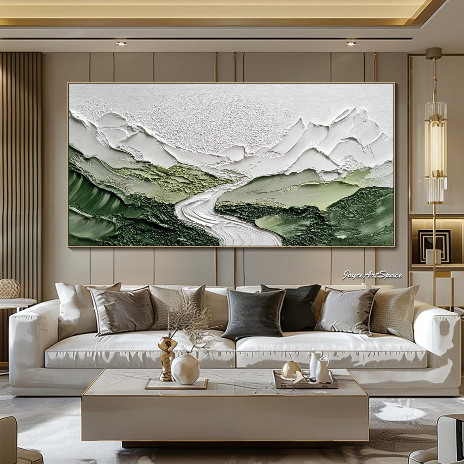Abstract Mountain Wall Art Oil Painting on Canvas Original Acrylic ...