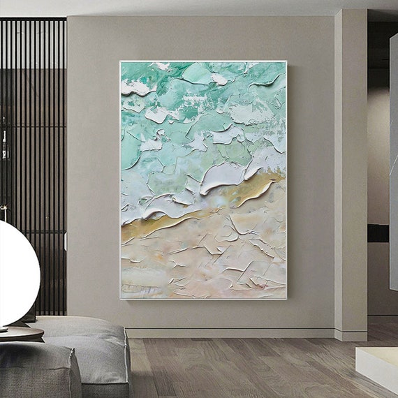 Dropship Handmade Oil Painting Original Textured Wall Art Wabi-Sabi Wave  Painting On Canvas Ocean Painting Living Room Decor Boho Modern Canvas Art  to Sell Online at a Lower Price