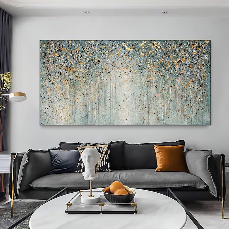 Brilliante original Gemälde auf Leinwand, Abstrakte Boho 3D Wand Kunst, Phantasie Landschaft, MinimaList Wohnzimmer Acrylmalerei, Handgemalte Kunst Bild 2