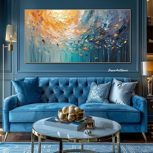 Large Abstract Oil Painting on Canvas Original Colorful Textured Wall ...