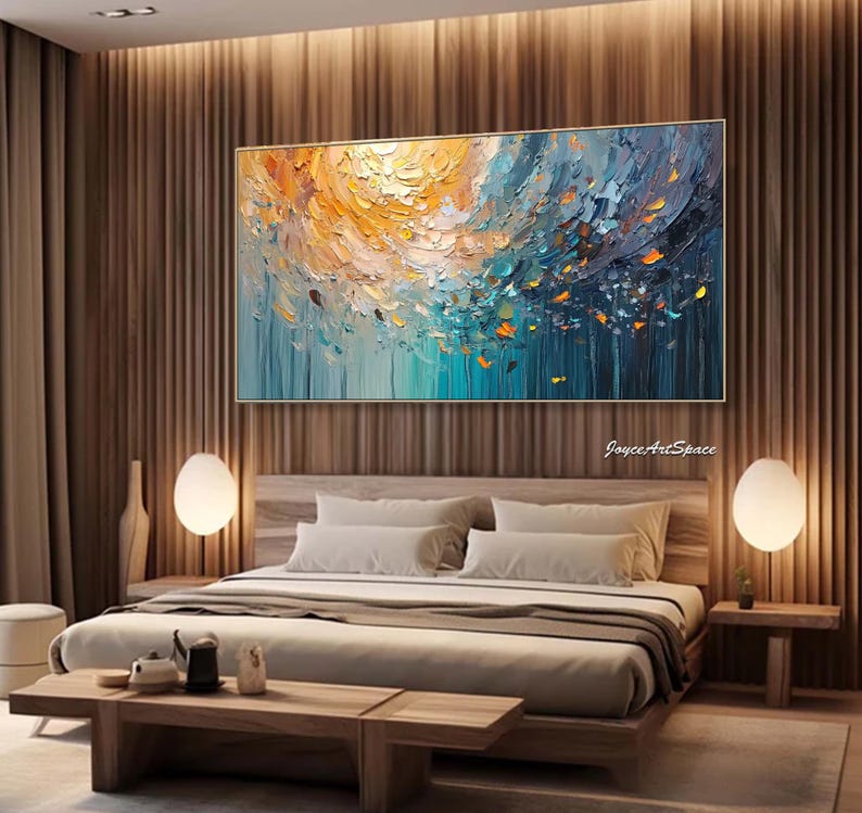 Large Abstract Oil Painting on Canvas Original Colorful Textured Wall ...
