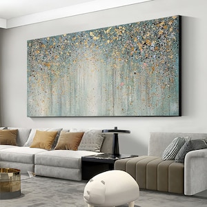 Brilliante original Gemälde auf Leinwand, Abstrakte Boho 3D Wand Kunst, Phantasie Landschaft, MinimaList Wohnzimmer Acrylmalerei, Handgemalte Kunst Bild 4