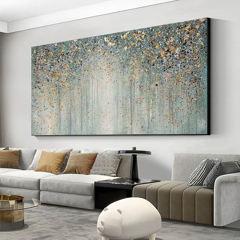 Brilliante original Gemälde auf Leinwand, Abstrakte Boho 3D Wand Kunst, Phantasie Landschaft, MinimaList Wohnzimmer Acrylmalerei, Handgemalte Kunst Bild 4