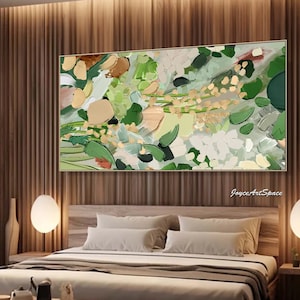 Extra Large Green Wall Art Original Plants Painting on Canvas Large ...