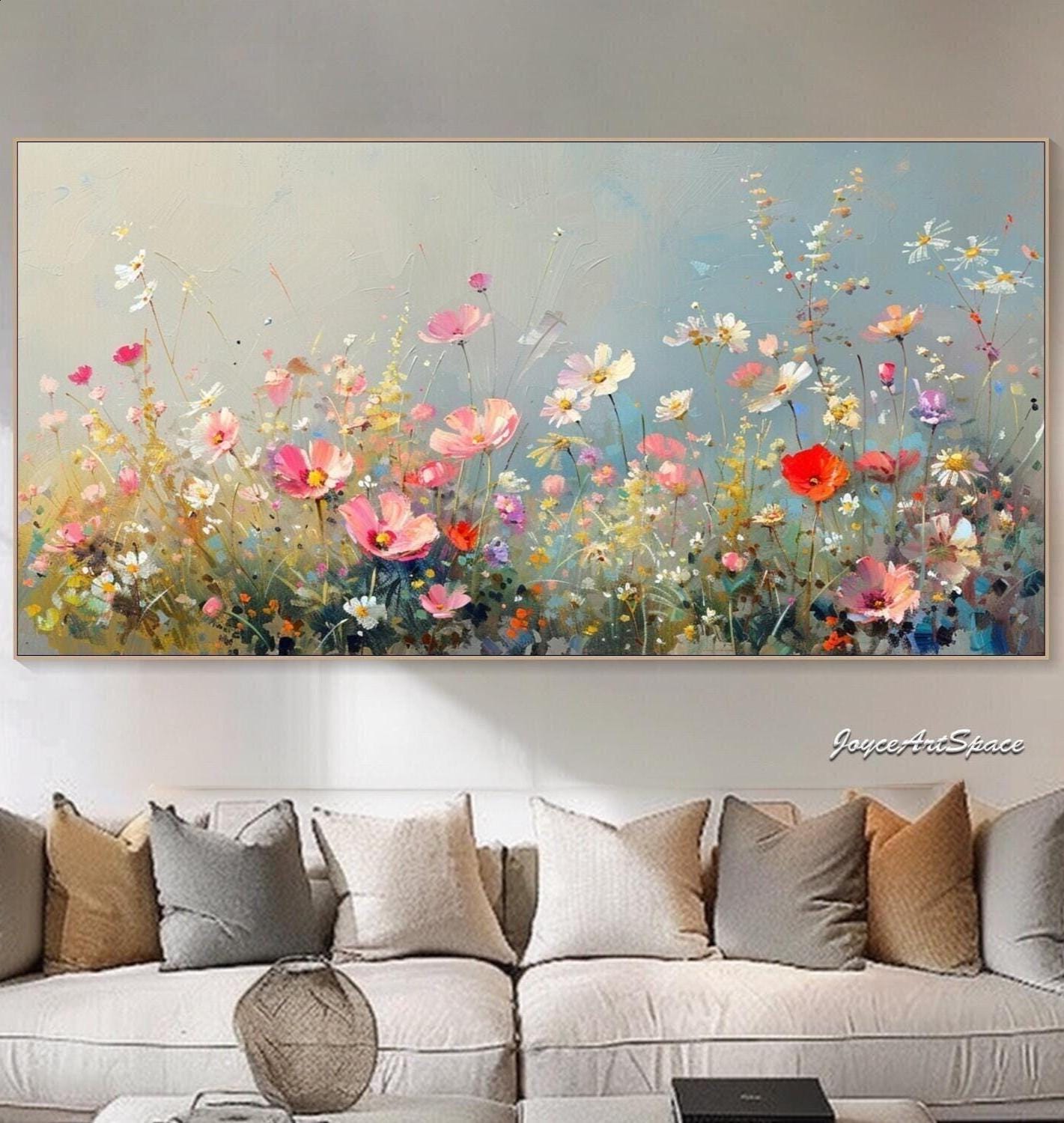 Original Enchanting Flower Painting on Canvas Flower Abstract Oil