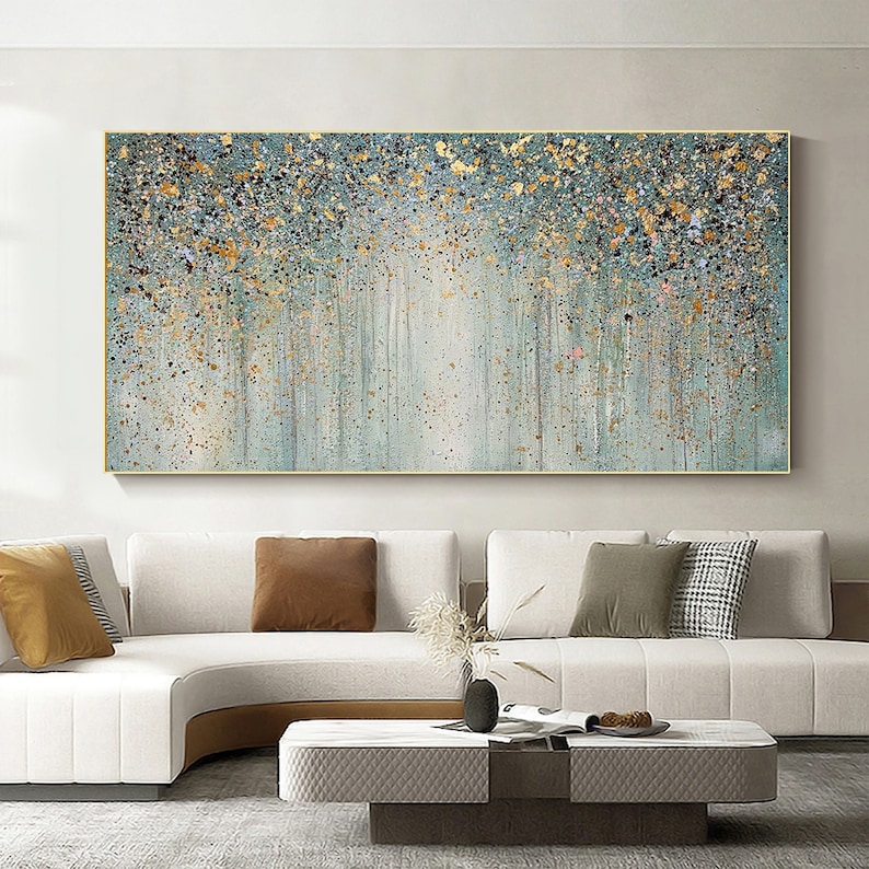 Brilliante original Gemälde auf Leinwand, Abstrakte Boho 3D Wand Kunst, Phantasie Landschaft, MinimaList Wohnzimmer Acrylmalerei, Handgemalte Kunst Bild 5