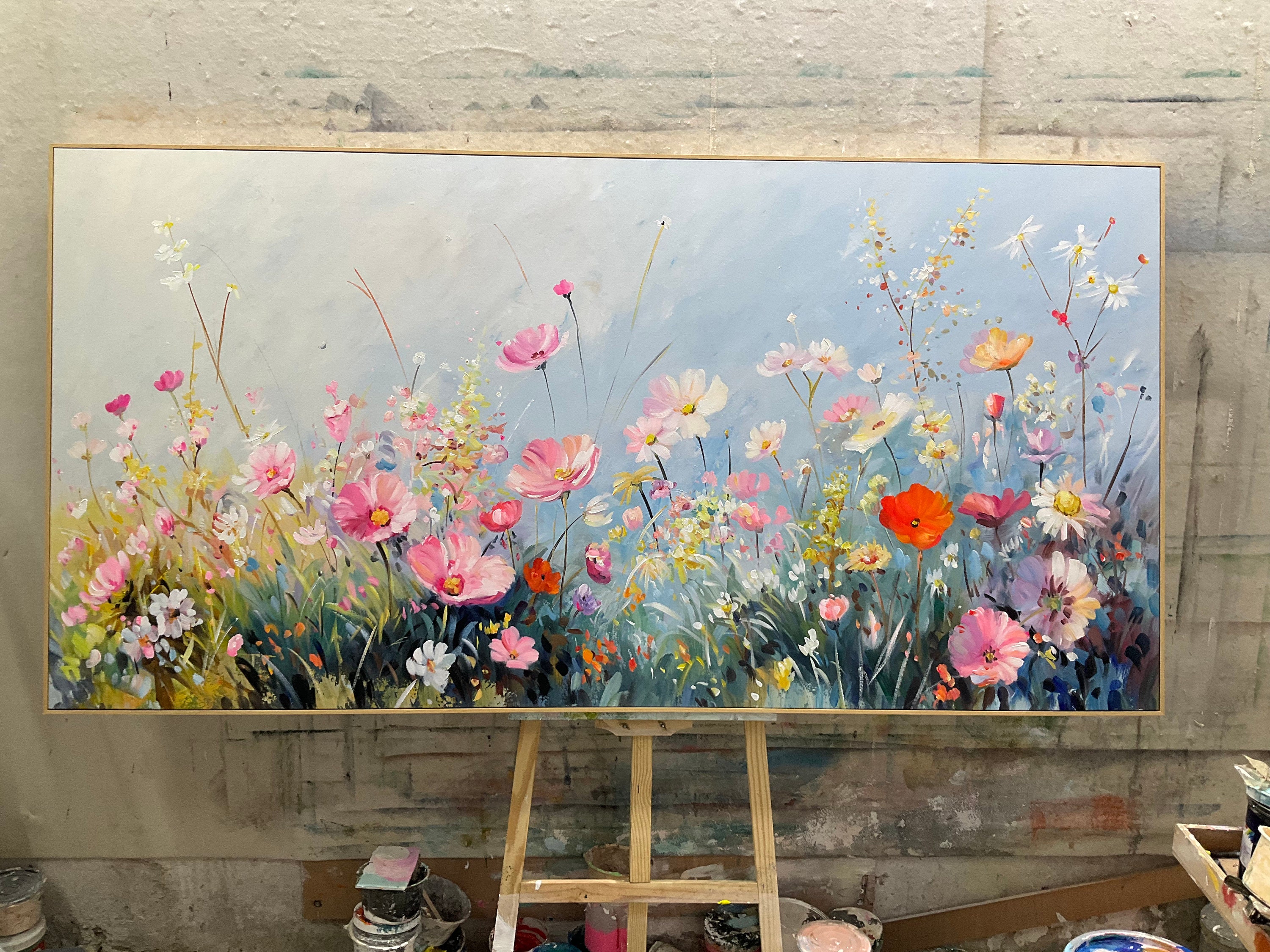 Original Enchanting Flower Painting on Canvas Flower Abstract Oil