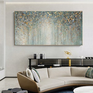 Brilliante original Gemälde auf Leinwand, Abstrakte Boho 3D Wand Kunst, Phantasie Landschaft, MinimaList Wohnzimmer Acrylmalerei, Handgemalte Kunst Bild 3