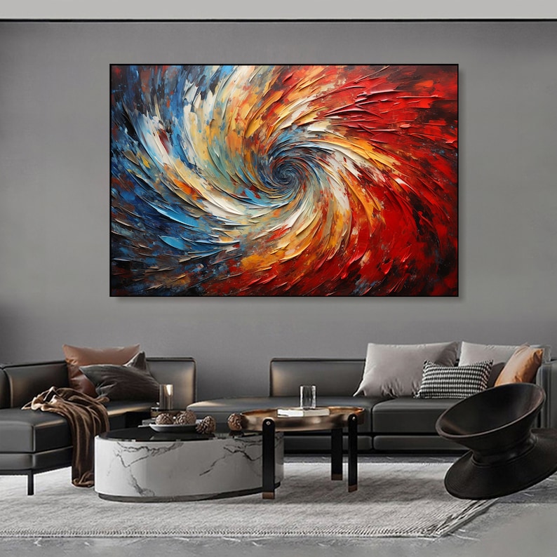 Large Original Colorful Oil Painting on Canvas Modern 3D Texture Wall ...