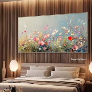 Original bezaubernde Blumenmalerei auf Leinwand Blume Abstrakte Ölgemälde Strukturierte Ölgemälde Wohnzimmer Wandkunst Handgemalte Malerei Bild 4