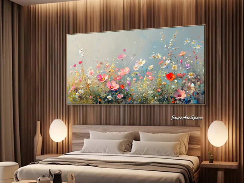 Original bezaubernde Blumenmalerei auf Leinwand Blume Abstrakte Ölgemälde Strukturierte Ölgemälde Wohnzimmer Wandkunst Handgemalte Malerei Bild 4