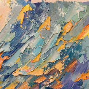 Large Abstract Oil Painting on Canvas Original Colorful Textured Wall ...