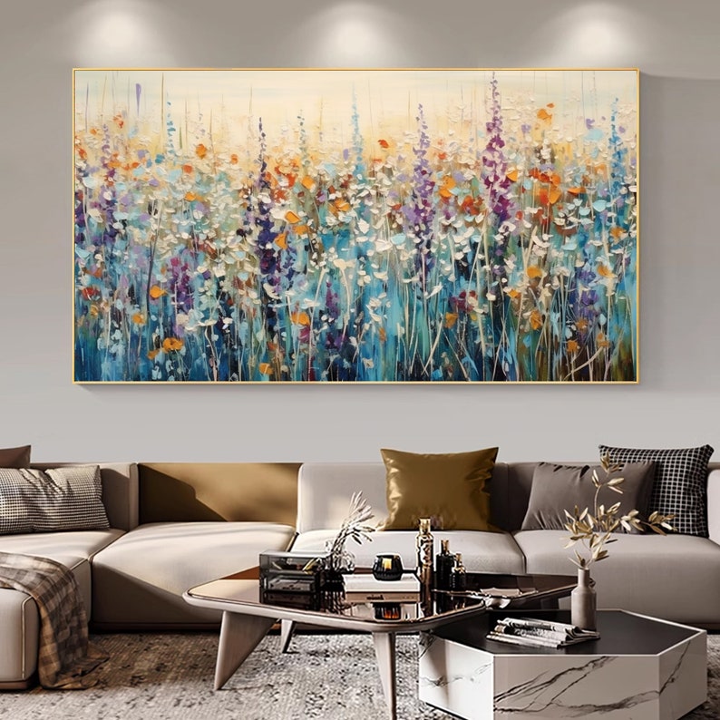 Large Abstract Flowers Oil Painting on Canvas Original Modern Colorful ...
