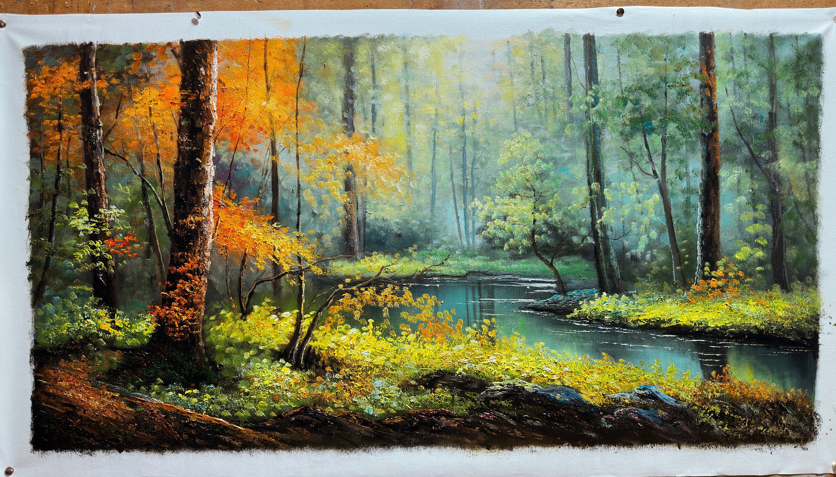 3d Textured Wall Art Original Forest Oil Painting on Canvas Abstract ...