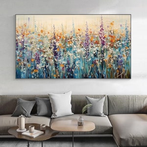 Large Abstract Flowers Oil Painting on Canvas Original Modern Colorful ...