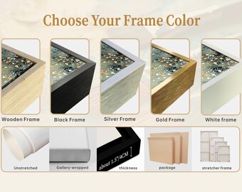Custom Framing Services: Handmade customized frames for paintings Metal frames resin frames gallery style stretching Free worldwide delivery