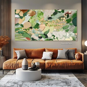 Extra Large Green Wall Art Original Plants Painting on Canvas Large ...