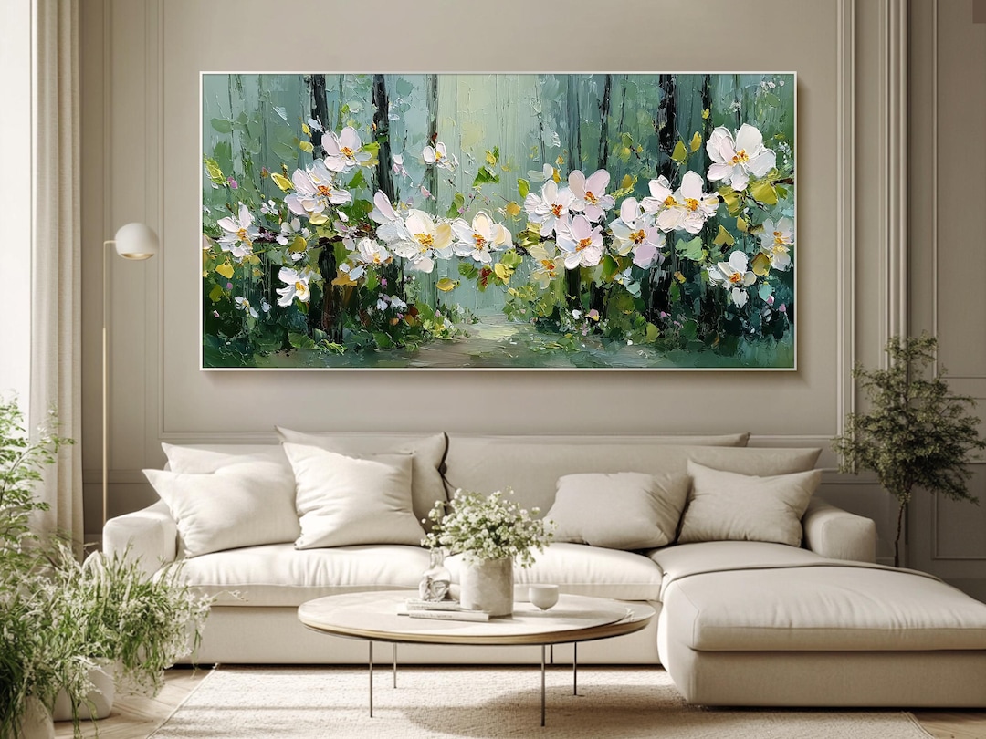 3D Textured Wall Art Abstract Flower Wall Decor Original Forest Oil ...