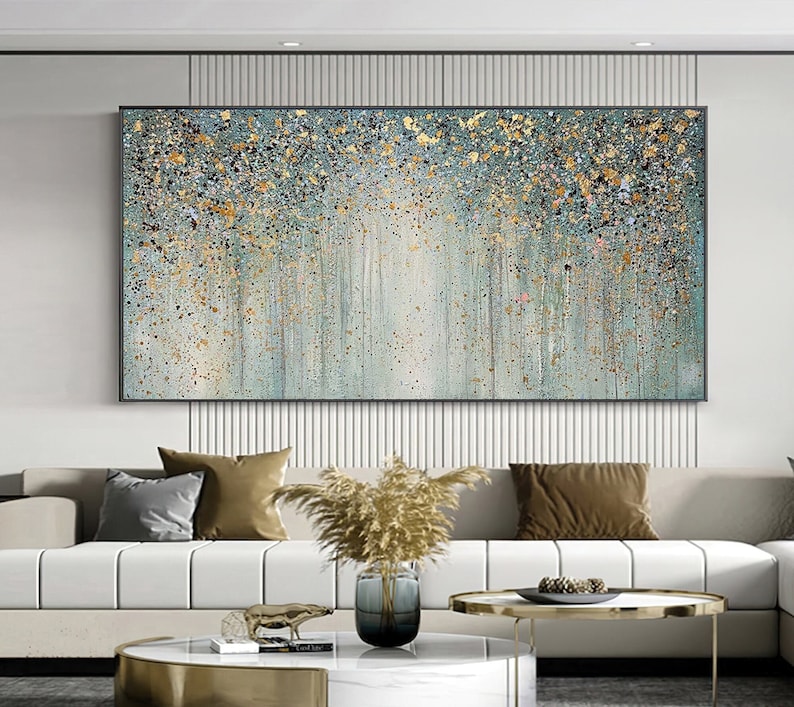 Brilliante original Gemälde auf Leinwand, Abstrakte Boho 3D Wand Kunst, Phantasie Landschaft, MinimaList Wohnzimmer Acrylmalerei, Handgemalte Kunst Bild 1