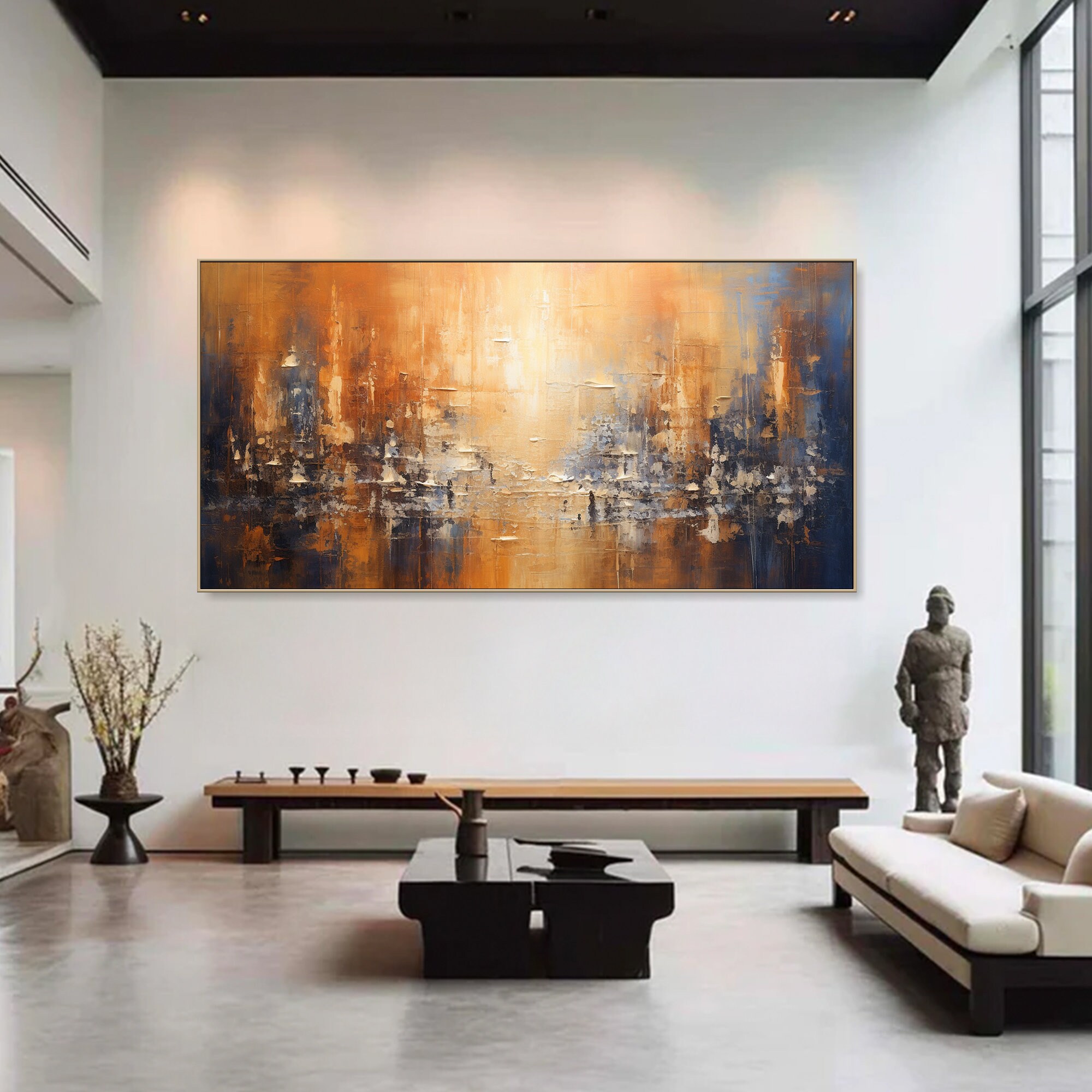 Curated visual reference: Large Abstract Textured Oil Painting On Canvas Large Texture Wall Photo Inspiration