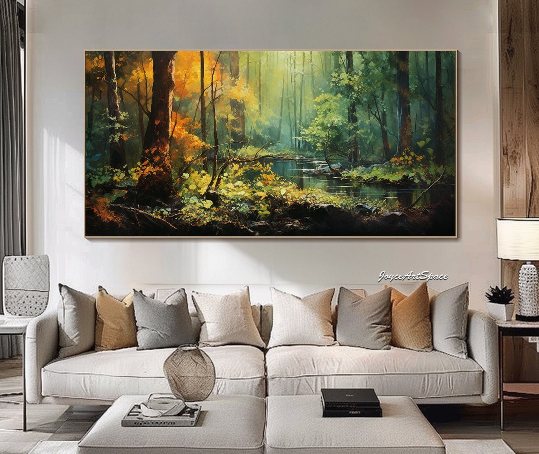 3d Textured Wall Art Original Forest Oil Painting on Canvas Abstract ...