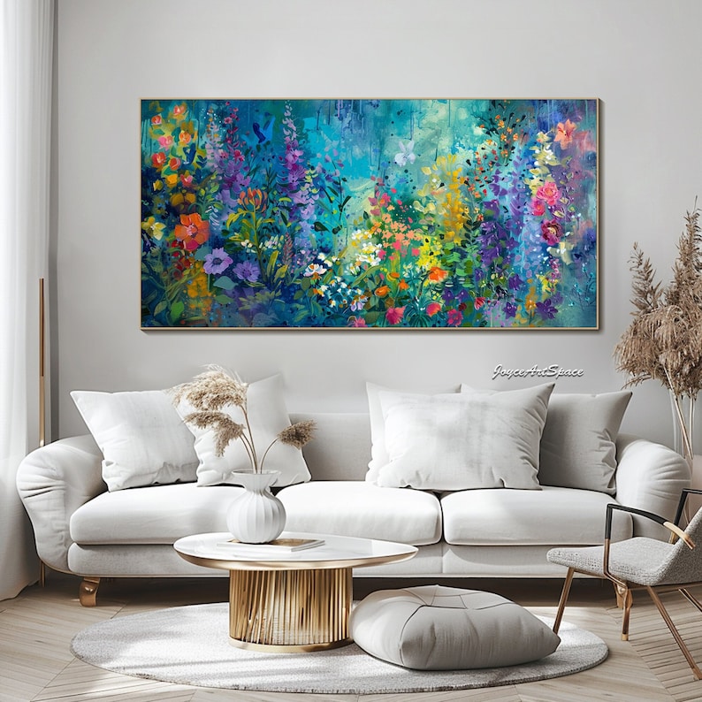 Abstract Flower Painting on Canvas Modern Wall Art Textured Wall Art ...