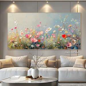 Original bezaubernde Blumenmalerei auf Leinwand Blume Abstrakte Ölgemälde Strukturierte Ölgemälde Wohnzimmer Wandkunst Handgemalte Malerei Bild 8