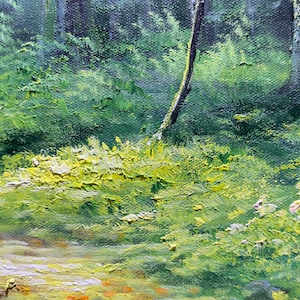 Original Green Forest Oil Painting on Canvas Green Wall Art Forest Oil ...