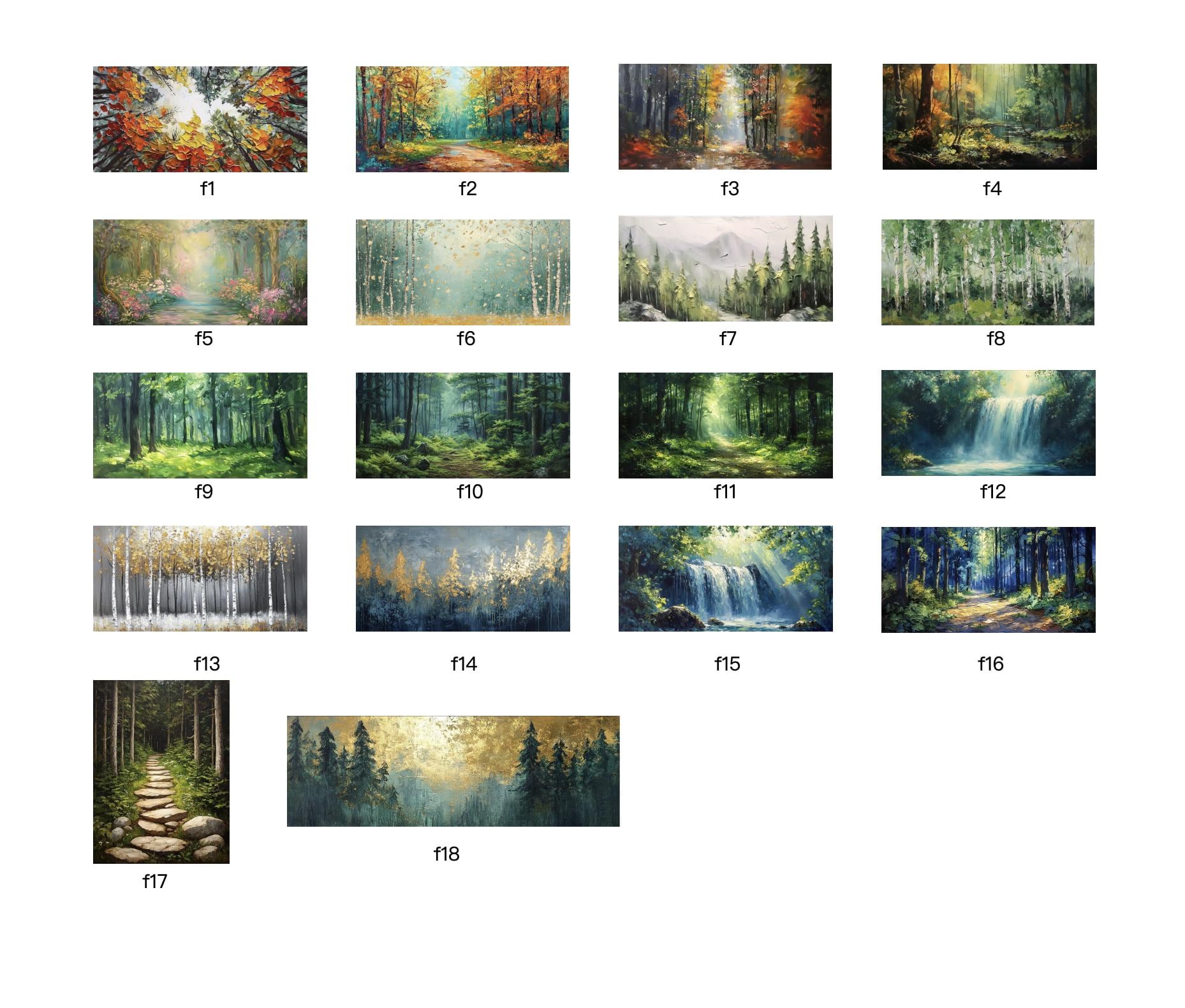 Original Green Forest Oil Painting on Canvas Green Wall Art Forest