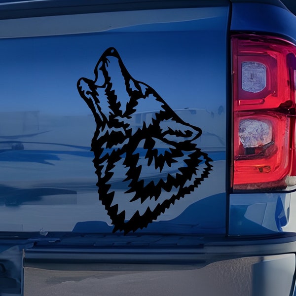 Howling Wolf Head Vinyl Decal Sticker