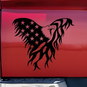 Bald Eagle Decal, American Flag Vinyl Decal, Patriotic Decal, Stars and Strips Decal