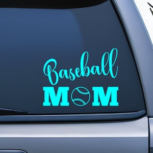 Baseball Mom Vinyl Decal Sticker, Kids Sports Mom Decal for Car Window