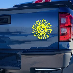 Wacky Sun Decal, Spiral Sun Vinyl Sticker, Ray of Sunshine Decal - Etsy