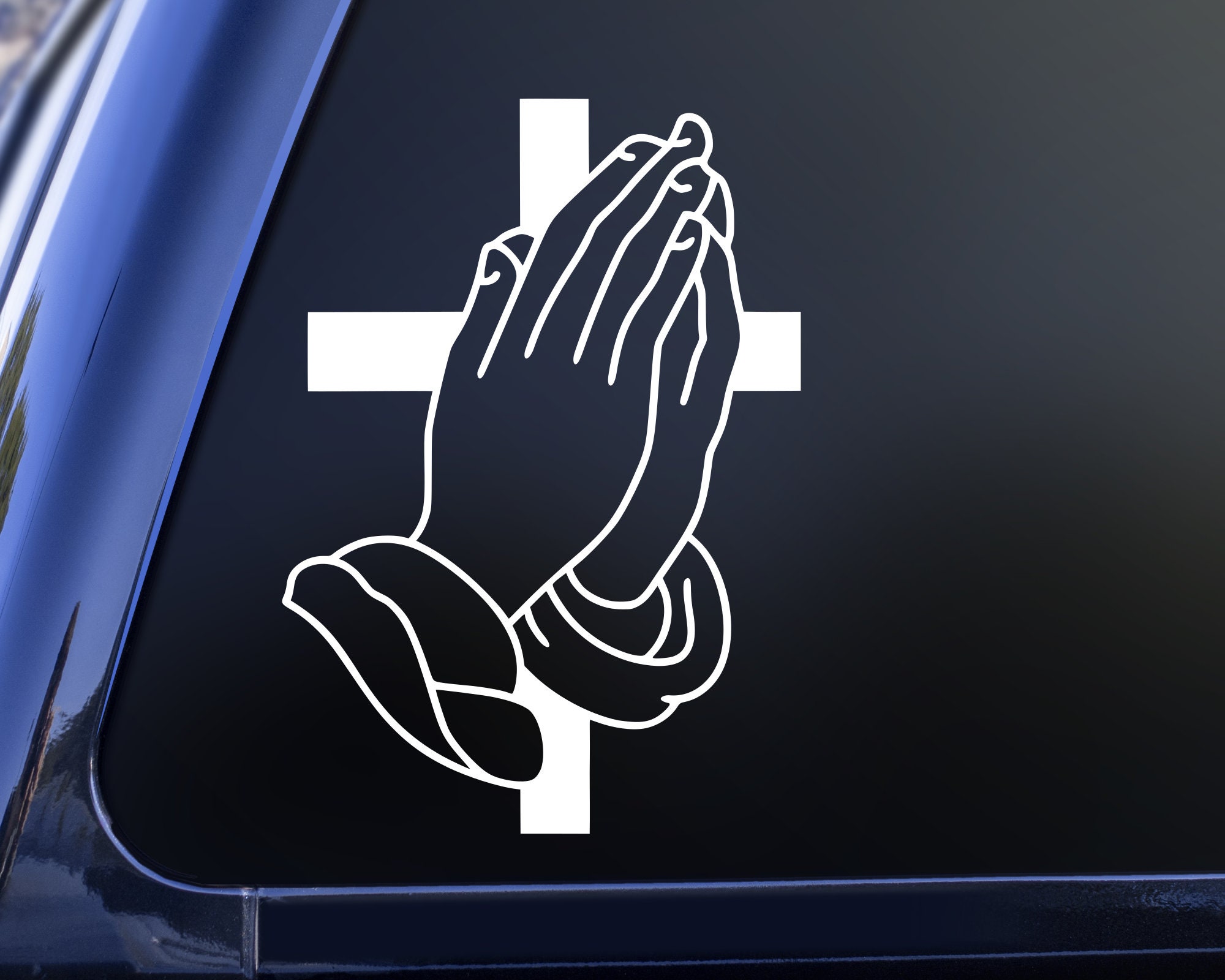 Prayer Hands Decal Religious Decal Christian Decal Car Etsy