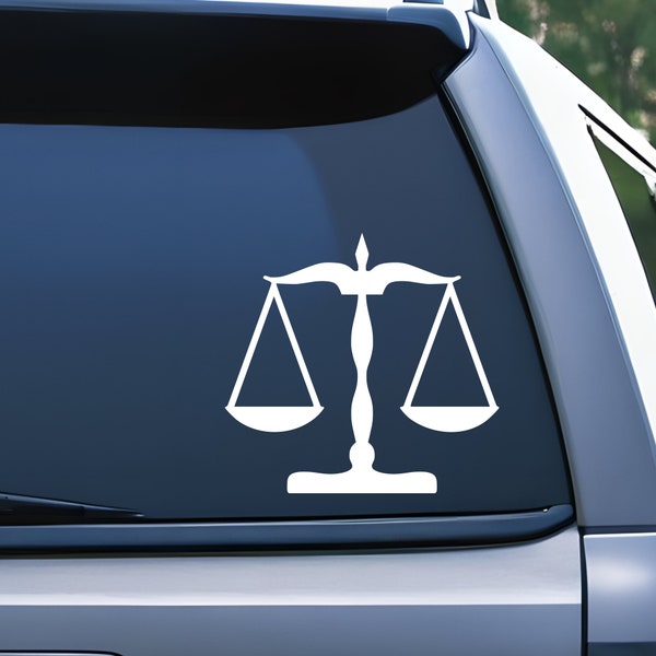 Scales of Justice Vinyl Decal Sticker for Lawyer Office Store Front