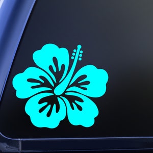 Hibiscus Flower Vinyl Decal, Waterproof Decal, Car Window Decal