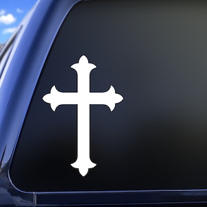 Religious Cross Vinyl Decal Sticker, Christian Car Window Sticker