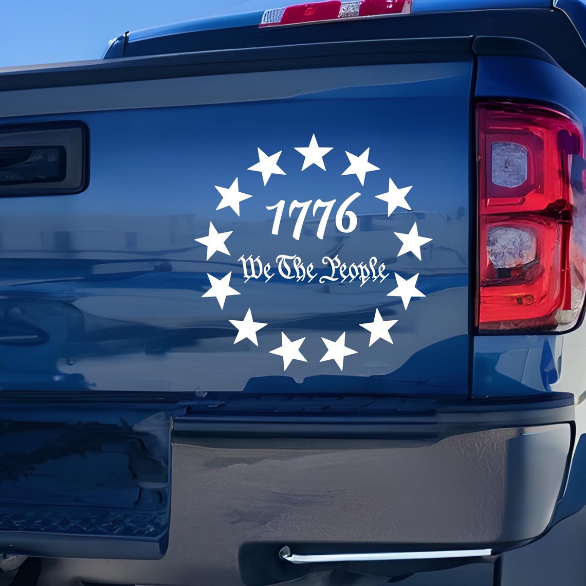 1776 We the People Vinyl Decal, Patriotic Circle of Stars Car Window ...