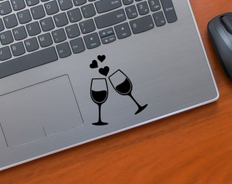 Couples Wine Glasses Decal: Toast & Cheers Sticker