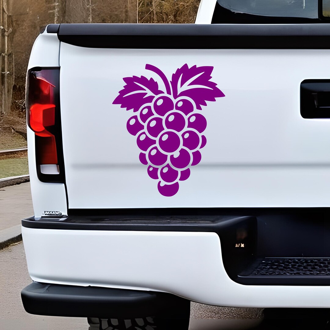 Vineyard Cluster of Grapes Decal, Leaves and Stem Fruits Sticker - Etsy