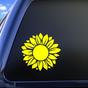 Sunflower Decal, Flower Decal, Yellow Flower, Car Window Decal